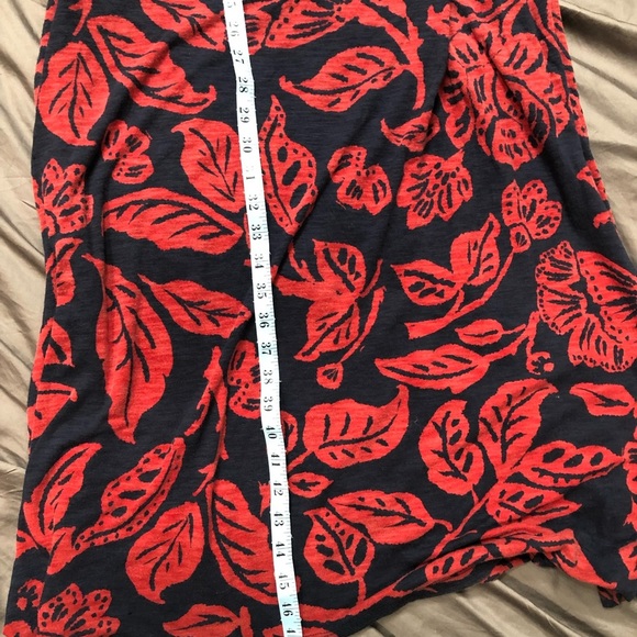 Small Navy blue and red strapless cotton dress, long - Picture 10 of 11